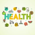 Cartoon Health Concept Card Poster. Vector