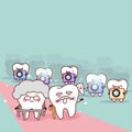 Cartoon health couple tooth