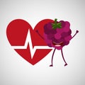 Cartoon Heart Rate Tasty Fruit Grape