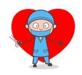 Cartoon Heart Surgeon Character
