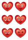 Cartoon hearts various expressions