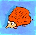 Cartoon hedgehog illustration , vector icon