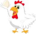 Cartoon hen with egg Royalty Free Stock Photo