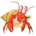 Cartoon hermit crab