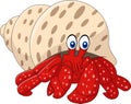 Cartoon hermit crab Royalty Free Stock Photo