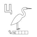 Cartoon Heron Coloring Pages Russian Alphabet