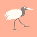 Cartoon heron ,vector illustration, profile