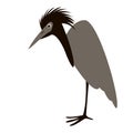 Cartoon heron ,vector illustration, profile