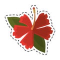 Cartoon hibiscus flower exotic icon