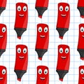 Cartoon Highlighter Seamless Pattern Royalty Free Stock Photo