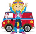 Cartoon Hippie Character Royalty Free Stock Photo