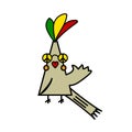 Cartoon hippie parrot greeting you