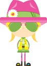 Cartoon Hippie in Shades and Hat Royalty Free Stock Photo