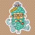 Cartoon hipster head