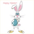 Cartoon hipster rabbit