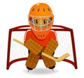 Cartoon hockey goalkeeper