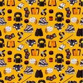 Cartoon hockey sport seamless pattern