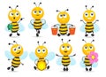 Cartoon honey bee mascot collection