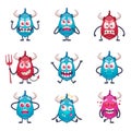 Cartoon Horned Monsters Set Royalty Free Stock Photo