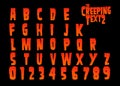 The creeping text b Movie horror alphabet - 3D Illustration