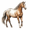 Vibrant Illustration Of A Contest-winning Horse On A White Background