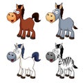 Cartoon horse set Royalty Free Stock Photo