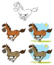 Cartoon horses running- collection