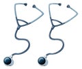 Cartoon hospital elements - two styles of icon - stethoscope