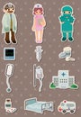 Cartoon hospital stickers