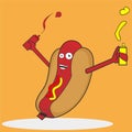 Cartoon a hot dog