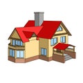 Cartoon house with a gable roof