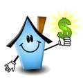 Cartoon House Holding Money Royalty Free Stock Photo