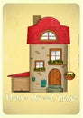 Cartoon Houses Postcard