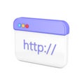 Cartoon HTTP Protocol Data Browser Page Window Web Icon Sign. 3d Rendering