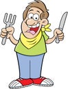 Cartoon hungry man. Royalty Free Stock Photo