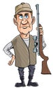 Cartoon hunter holding his gun Royalty Free Stock Photo