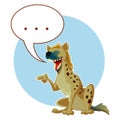 Cartoon Hyena and a word bubble