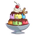 Cartoon ice cream bowl