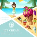 Cartoon Ice Cream Colorful Template