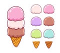 Cartoon ice cream set