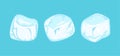 Cartoon ice cubes isolated on blue background. Vector Royalty Free Stock Photo