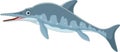 Cartoon ichthyosaurus on white background Royalty Free Stock Photo