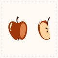 Cartoon icon apple. Autumn harvest. Vector EPS10 illustration isolated on white background. Royalty Free Stock Photo