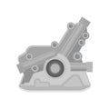 Flat vector icon of automotive engine. Motor of vehicle. Part of car. Element for advertising banner of auto repair Royalty Free Stock Photo