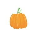 Cartoon icon of big bright orange pumpkin. Ripe herbaceous plant. Organic food. Agronomic product. Flat vector element Royalty Free Stock Photo