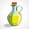 Cartoon icon bottle of oil. Vector illustration