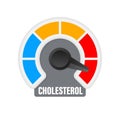 Cartoon icon with cholesterol level. Illustration vector graphic.. Royalty Free Stock Photo