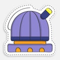 Cartoon icon of doodle Observatory. Station for observing space, stars and planets of solar system. Space exploration. Vector Royalty Free Stock Photo