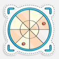 Cartoon icon of doodle Radar screen with small red points. Civil Aviation Safety. Airplane flight route control. Vector isolated Royalty Free Stock Photo