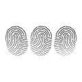 Cartoon icon of fingerprints, vector illustration